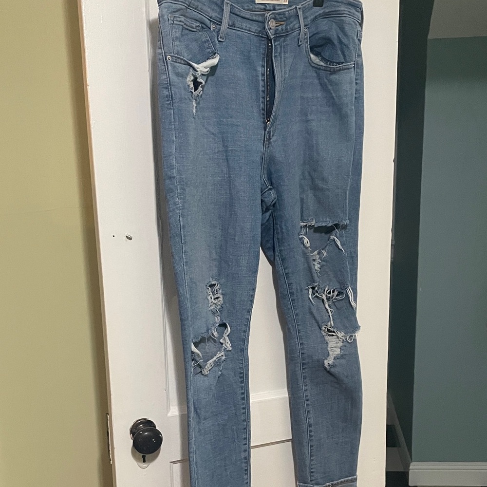 Levi's women’s Light Blue Distressed Boyfriend Jeans